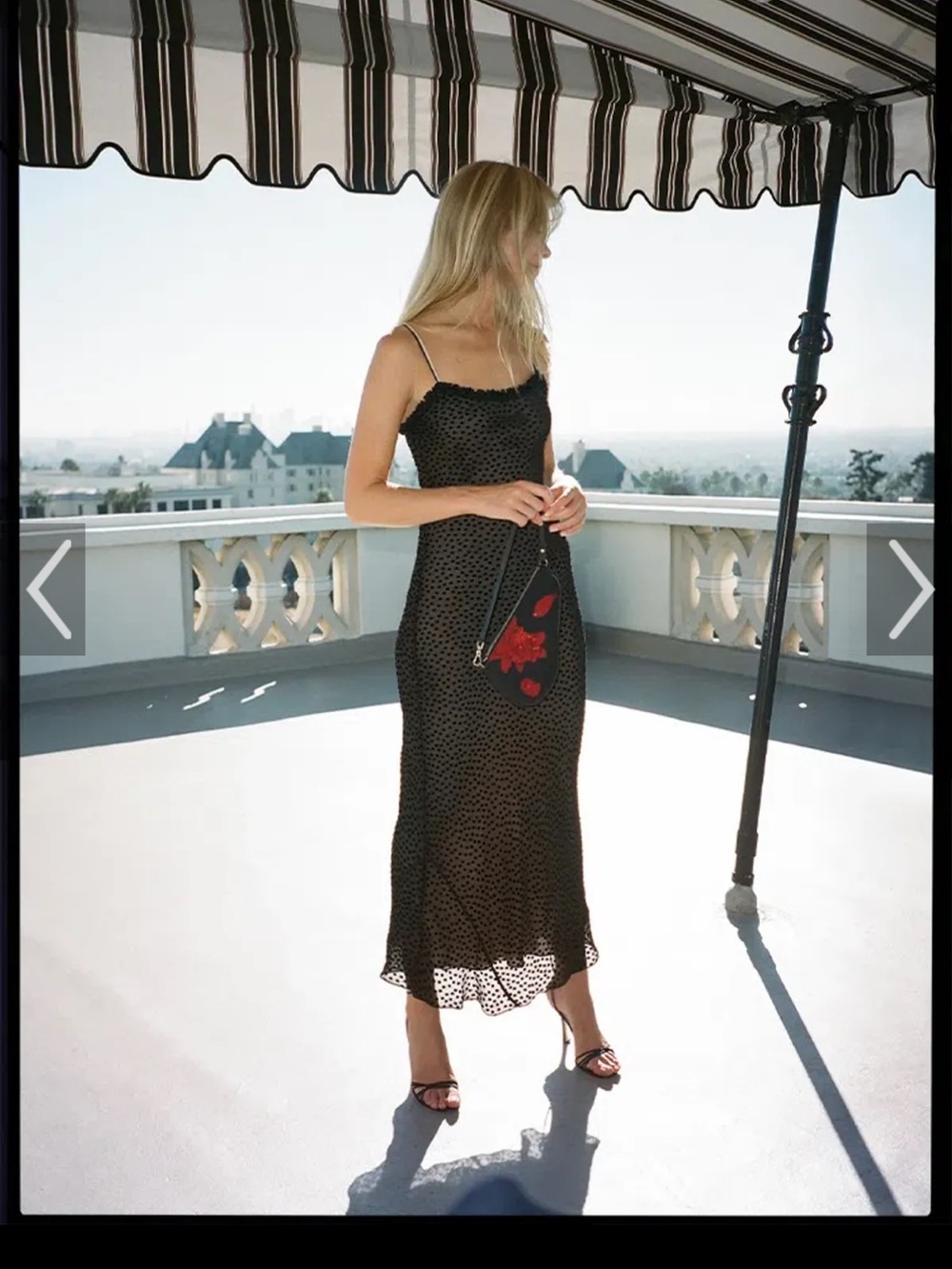 Realisation Par Black Esme Devore Spot Polka Dot Slip Maxi Dress
